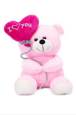 I Love You Heart Teddy Bear Soft Toy For valentine day gift [20cm] Pink